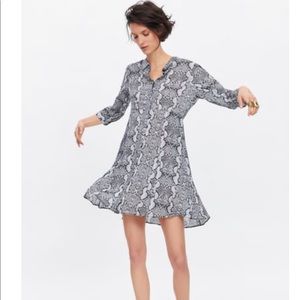 Zara Snakeskin Print Dress XS